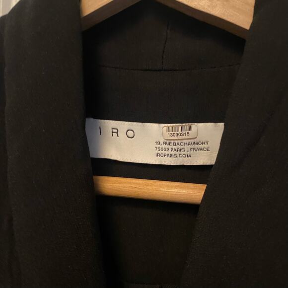 IRO Blazer Black Dachsie Tie Open Front Career Minimalist Office Capsule Classic - Picture 6 of 8